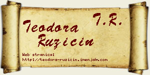Teodora Ružičin vizit kartica